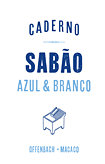 caderno sab&atilde;o azul e branco